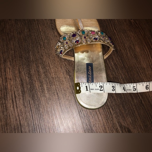Gold Fancy Sandals with Stones (please see photos for sizing) - Picture 4 of 7